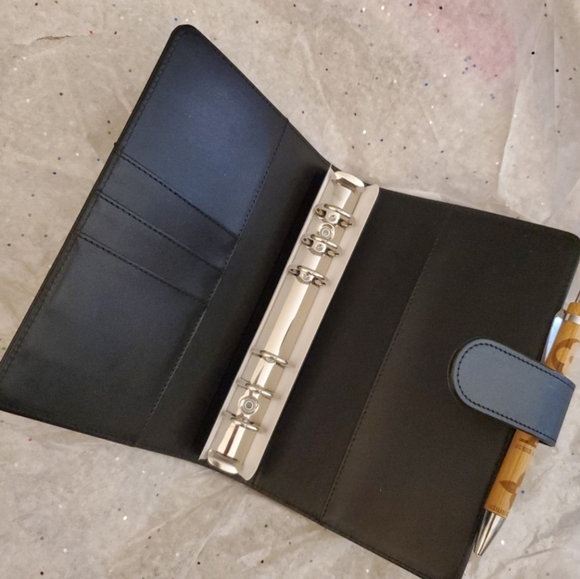 Handmade Pink, Black & Brow Embellished Agenda & Custom Luxury Engraved Wood Pen - Picture 4 of 5